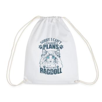 Désolé, je ne peux pas avoir de plans avec mon Ragdoll - Sac de sport léger - blanc - Devant