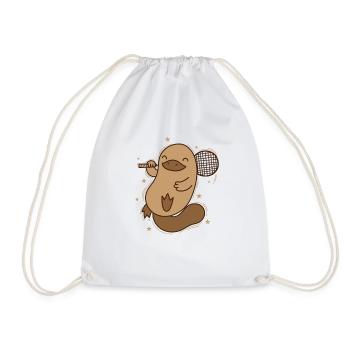 Platypus plays Badminton Australia - Drawstring Bag - white - Front
