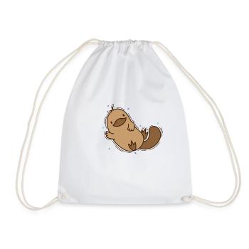 Platypus chills outback Australia - Drawstring Bag - white - Front