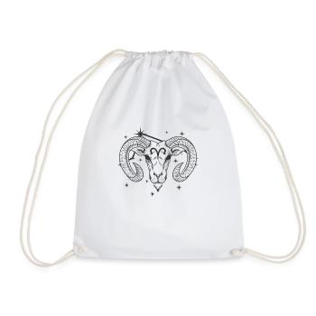 Signe du zodiaque Bélier Mars Avril - Sac de sport léger - blanc - Devant