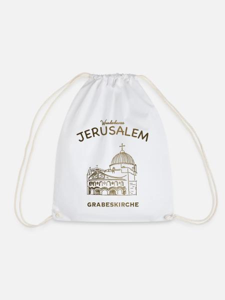 Jerusalem Grabeskirche, heilige Stadt, Israel - Turnbeutel - Weiß