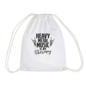 Heavy Metal Music is my Therapy Musik Band - Turnbeutel - Weiß - Vorne