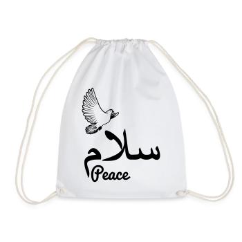 Arab peace with dove peace - Drawstring Bag - white - Front