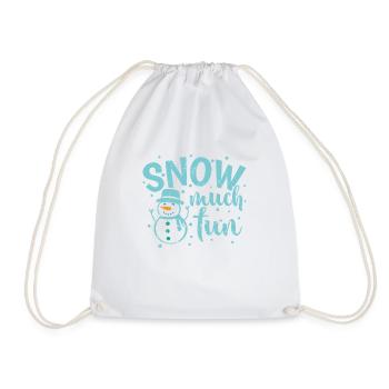 Snow much fun winter season tobogganing - Drawstring Bag - white - Front