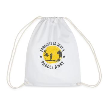 Paradise is Just a Paddle Away SUP Balance - Drawstring Bag - white - Front