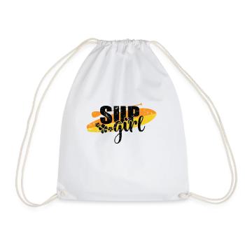 SUP Girl Stand up Paddle Sea - Drawstring Bag - white - Front