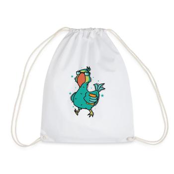 Dodo with a book bird from Mauritius - Drawstring Bag - white - Front