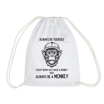 Always Be a Monkey - Drawstring Bag - white - Front