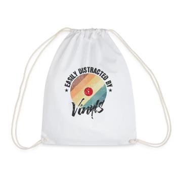 Facilement distrait par les disques vinyles - Sac de sport léger - blanc - Devant