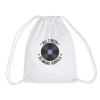 All I Need is more Vinyls Record - Drawstring Bag - white - Front