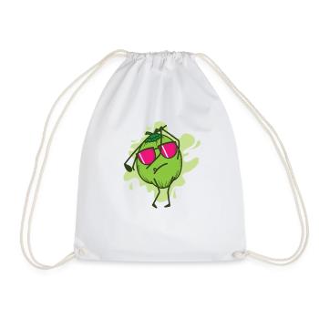 Coconut while golfing fruit palm tree - Drawstring Bag - white - Front