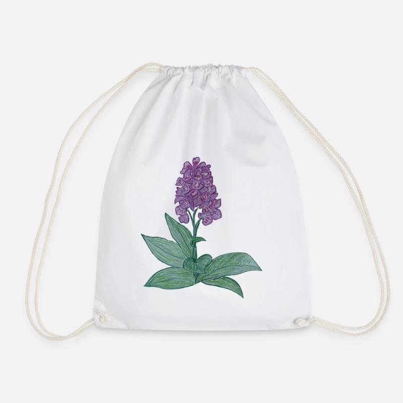 danish orchid - Drawstring Bag - white