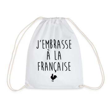 J'embrasse à la française - Humour French Kiss - Sac de sport léger - blanc - Devant