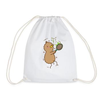 Kiwi joue au tennis Kiwi oiseau et fruits - Sac de sport léger - blanc - Devant