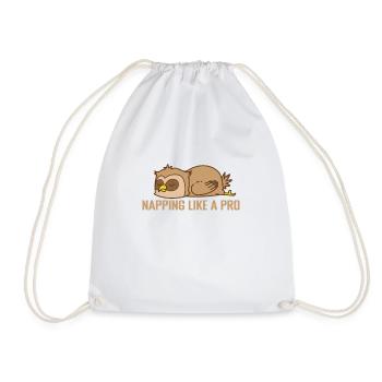 Napping like a Pro Pajama Pajamas - Drawstring Bag - white - Front