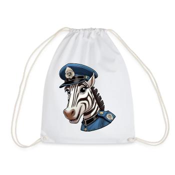 Polizei Zebra - Turnbeutel - Weiß - Vorne
