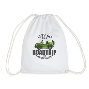 Let's go on a Road Trip to Anywhere Adventure - Drawstring Bag - white - Front