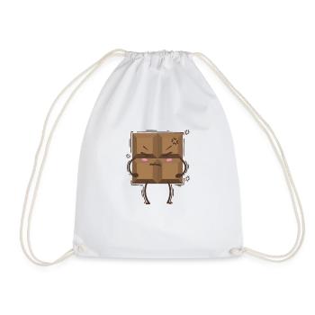 angry bar chocolate candy cocoa - Drawstring Bag - white - Front