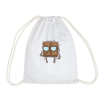 cool bar chocolate candy cocoa - Drawstring Bag - white - Front