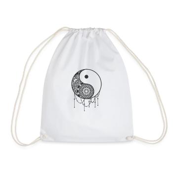 Kette Yin and Yang Symbol Balance Zeichen - Turnbeutel - Weiß - Vorne