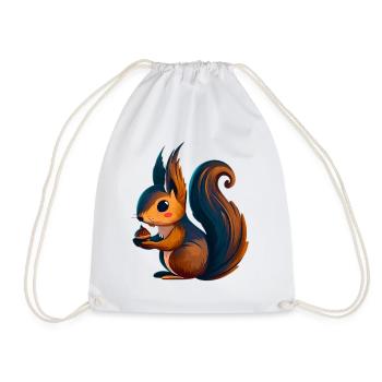 Squirrel - Drawstring Bag - white - Front