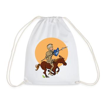 Ritter auf Pferd - Turnbeutel - Weiß - Vorne