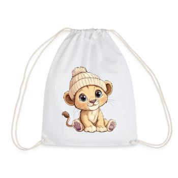 Lion mignon mignon bébé enfants animal dessin animé - Sac de sport léger - blanc - Devant