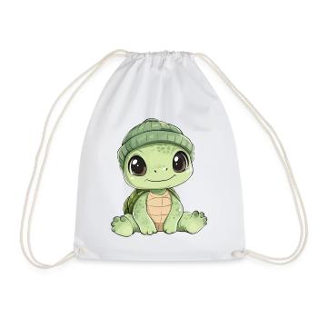 tortue mignon mignon bébé enfants animal dessin animé - Sac de sport léger - blanc - Devant