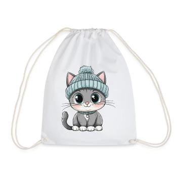 Cat Cute Cute Baby Kids Animal Cartoon - Drawstring Bag - white - Front