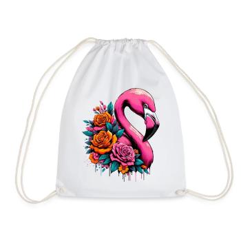 Flamingo - Turnbeutel - Weiß - Vorne
