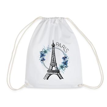 Paris Tour Eiffel France Floral Line Art - Sac de sport léger - blanc - Devant