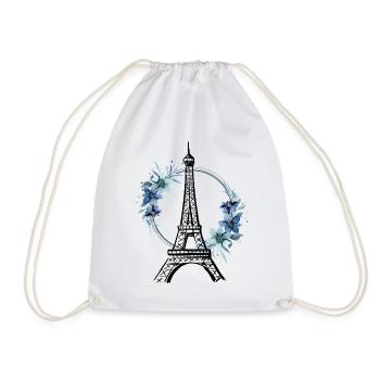 Paris Tour Eiffel France Floral Line Art - Sac de sport léger - blanc - Devant