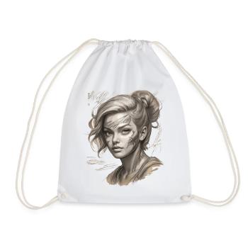 Elegant illustration with modern touches - Drawstring Bag - white - Front