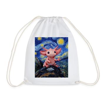 Axolotl Van Gogh Style Nuit étoilée - Sac de sport léger - blanc - Devant