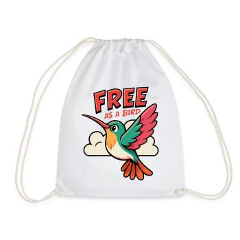 Free As A Bird Kolibri Design - Turnbeutel - Weiß - Vorne