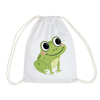 Grenouille Verte Mignonne Pastel - Sac de sport léger - blanc - Devant