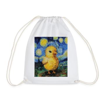 Poussin Poulet Coq Style Van Gogh Étoilé - Sac de sport léger - blanc - Devant