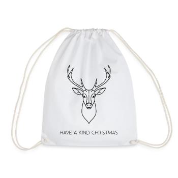 Have a Kind Christmas – Hirsch Fine Line - Turnbeutel - Weiß - Vorne