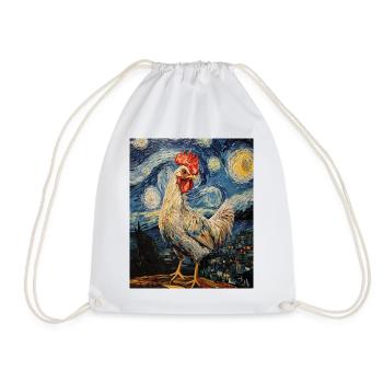 Poulet Coq Poulets Style Van Gogh Étoilé - Sac de sport léger - blanc - Devant