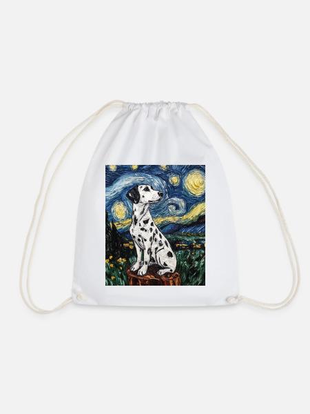 Dalmatiner Hund Van Gogh Style Starry - Turnbeutel - Weiß