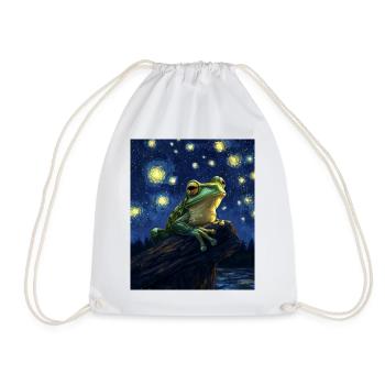 Frosch Frösche Van Gogh Style Starry Night - Turnbeutel - Weiß - Vorne