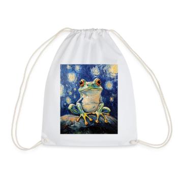 Frosch Frösche Van Gogh Style Starry Night - Turnbeutel - Weiß - Vorne