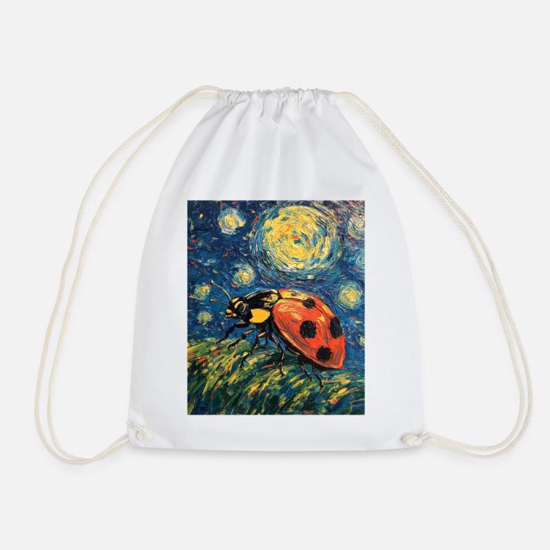 Marienkäfer Van Gogh Style Starry Night - Turnbeutel - Weiß