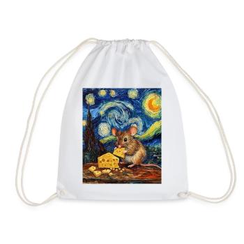 Souris mange du fromage Nuit étoilée à la Van Gogh - Sac de sport léger - blanc - Devant
