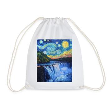 Chutes du Niagara style Van Gogh Nuit étoilée - Sac de sport léger - blanc - Devant