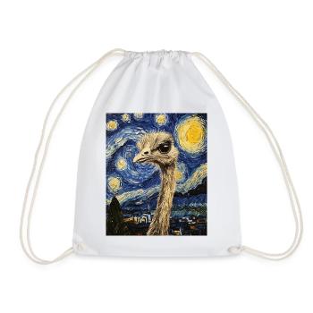 Strauß ostrich Vogel Van Gogh Style Starry Night - Turnbeutel - Weiß - Vorne