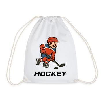 Hockey young professional in puck use - Drawstring Bag - white - Front