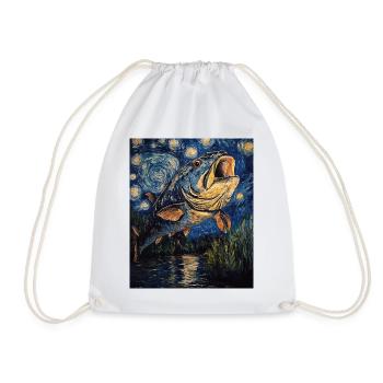 Karpfen Fisch Van Gogh Style  - Turnbeutel - Weiß - Vorne