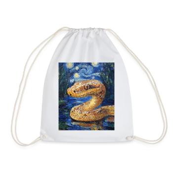 Serpent Python Style Van Gogh Nuit étoilée - Sac de sport léger - blanc - Devant