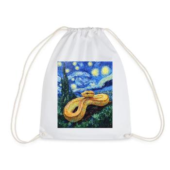Serpent Python Style Van Gogh Nuit étoilée - Sac de sport léger - blanc - Devant